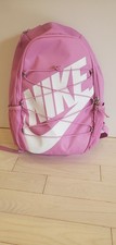 Nike Pink/White Logo Kids Backpack Zip, Padded, Bottle Pocket IO8733-503