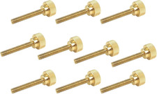 10 Pack 1/4-20 x 1-1/2 Brass Diamond Knurled Thumb Screws Knobs SAE Flat Tip