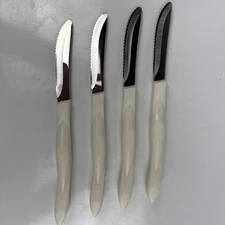 Set of 4Cutco 1759 JD Table Knife Pearl White Handle Serrated Steak Knife USA