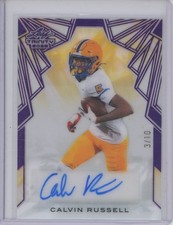 2025 Leaf Trinity Clear Purple #CACR1 Calvin Russell 3/10 Auto RC Rookie