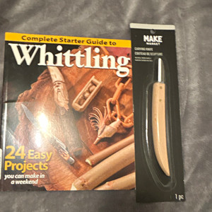 MAKE Market Carving Knife Wood Carving Knife w/ Wooden Handle + Whittling Book