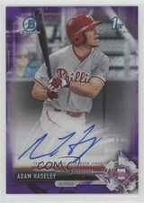 2017 Bowman Draft Chrome Pick Purple Refractor 1/250 Adam Haseley Auto 0l44