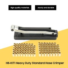 Heavy Duty H8-KIT1 Bench Hose Crimper Tool for 1/4"-3/8" ID Hoses w/100 Ferrules