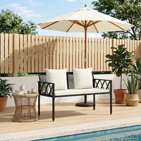 Outdoor Bank Poly-Rattan 2-Sitzer 116X56X75 Cm Gartenbank