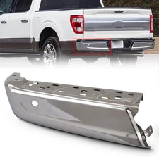 21-23 Ford F150 Rear Bumper End Left Driver w/Dual Sensor Holes Chrome FO1102341