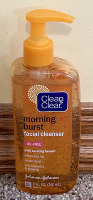 CLEAN & CLEAR MORNING BURST FACIAL CLEANSER OIL FREE w/ BURSTING BEADS 8 Oz