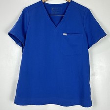 Figs Catarina One-Pocket Scrub Top Denim Blue Size L Stretch Healthcare Women  s