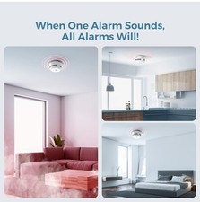 Interlinked Smoke Detectors, Replaceable Battery, Wireless Interconnected 6-Pack