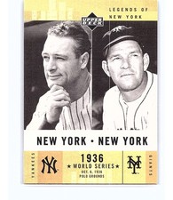 2001 Upper Deck Legends of New York Lou Gehrig / Mel Ott #153