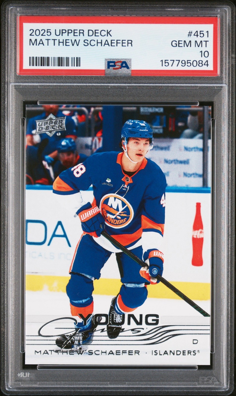 2025-26 Upper Deck Series 2 MATTHEW SCHAEFER Young Guns #451 PSA 10 Isles Calder