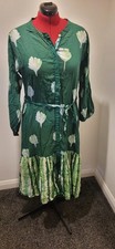 Zudio Designer Green/ White Cotton Mix Shirt Dress 18-20 3xl Nwot Tye Dye Boho