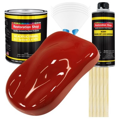 Restoration Shop Candy Apple Red Acrylic Enamel Gallon Kit, Auto Paint
