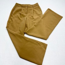 A New Day Wide Leg Pleated Trousers Womens Size S Camel Tan High Rise Stretch