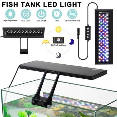 hygger Aquarium LED Light Full Spectrum 12-20'' Clip-on Fish Tank Plant Grow Lamp