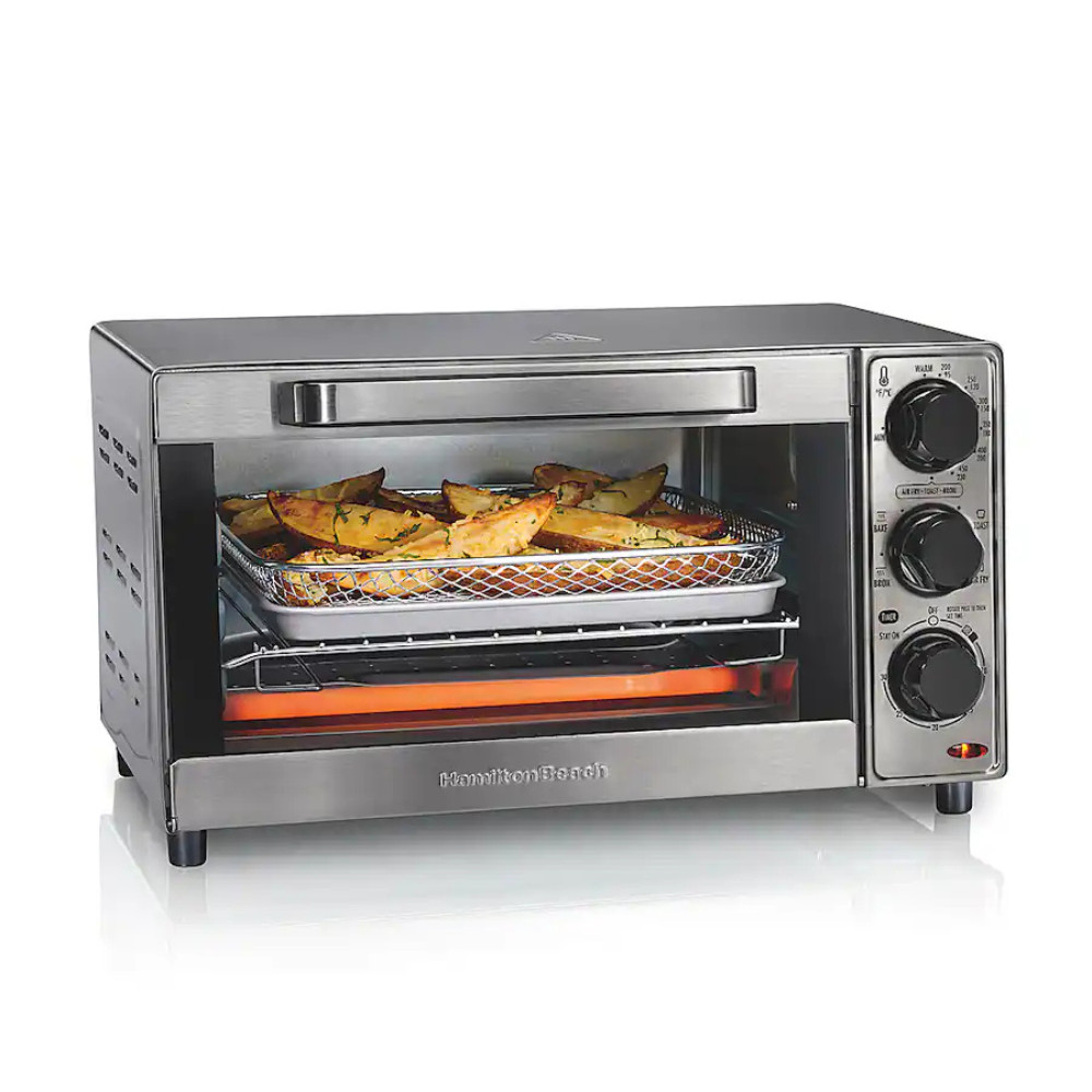 Hamilton Beach - Sure-Crisp 4-Slice Air Fryer Toaster Oven - Stainless Steel