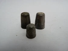 Silver thimbles (3) for children's sewing and embroidery (11854)