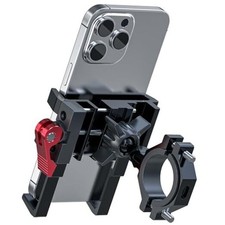 Aluminum Bike Phone Mount Holder, 2024 Upgrade Motorcycle Upgrade-Black Red