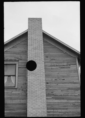 Photo:Jackson Ohio 1936 Farmhouse Gable with Brick Chimney FSA