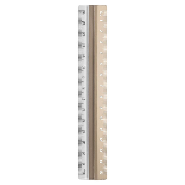 Gerader Lineal 15Cm Metrisch Kunststoff Aluminiumlegierung Gold-image