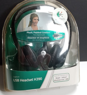 Logitech H390 Over-Head Comfort USB Headset w Noise-Canceling Microphone NEW NOS