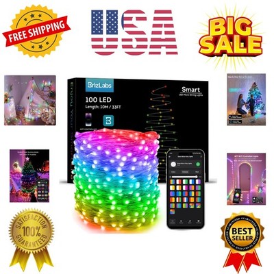 Smart Fairy Lights, 33ft 100 LED Color Changing Fairy Lights Work with Alexa/...