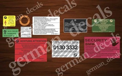 STICKERS SET RESTORATION AUFKLEBER FOR  BMW E31 8 Series 850i / 850CSI / 840CI