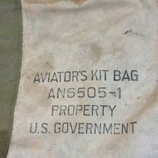 Borsa kit aviatore vintage seconda guerra mondiale US Army Air Force AN6505-1 tela stencil con nome