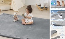 1.5" Thick Baby Play Mat for Floor Tummy Time, 50"x 50" 50" 50" 1.5" Dark Grey