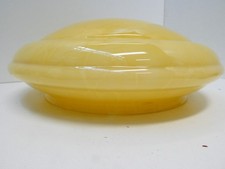 ORIGINAL MOTTLED ART DECO CASED GLASS LIGHT SHADE SAUCER PENDANT LIGHTSHADE