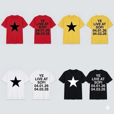 Kanye West BULLY Star Live A Sofi Merch T Shirt New 2026 Ultra Light Beam Pablo