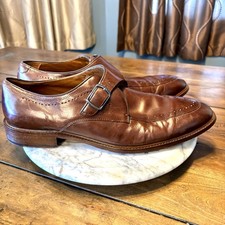 Johnston Murphy Richland Signature Monk Shoes Men Leather Buckle Strap Sz 11.5