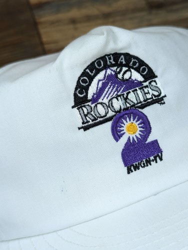 Vintage Colorado Rockies KWGN-TV Channel 2 Snapback White Hat Cap - 第 15/15 張圖片