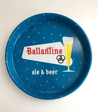 Vintage 1950s BALLENTINE ALE & BEER Metal 13 in. Beer Tray