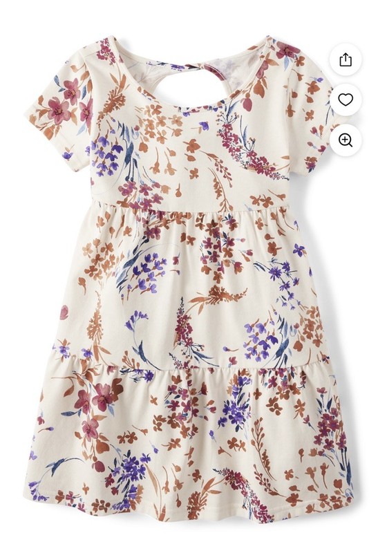 The Children’s Place Girls Short Cap Sleeve Tiered Flutter Dress size 10/12 LGE