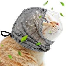 Adjustable Cat Muzzle for Grooming and Biting Prevention, Breathable TPU Mate...