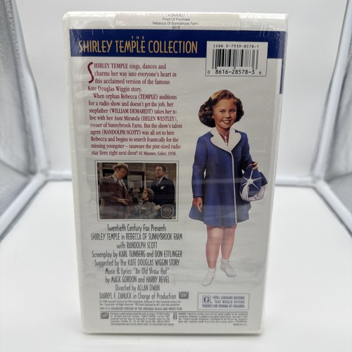 Rebecca of Sunnybrook Farm Shirley Temple SEALED VHS Exclusive Color Version - Picture 2 of 3