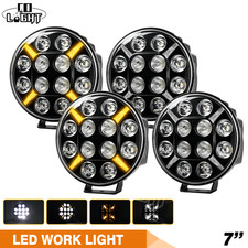 4×E-Gepruft 7'' Rund Led Fernscheinwerfer 12V weiß gelb positionslicht PKW LKW 4×E-Gepruft 7'' Rund Led Fernscheinwerfer 12V weiß gelb positionslicht PKW LKW