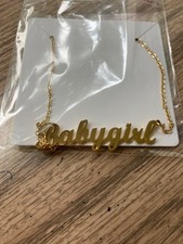 Babygirl letter necklace stainless steel gold