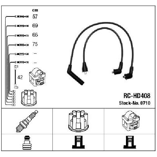 ZüNdleitungssatz FüR Hyundai Pony X 1.3 1.5 89 Bis 95 NGK G4DJ-image