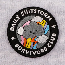 Daily Shitstorm Survivors Club - Iron or Sew on Patch - Funny Mental Health