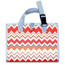 Coral Chevron Beauty Basics Organizer