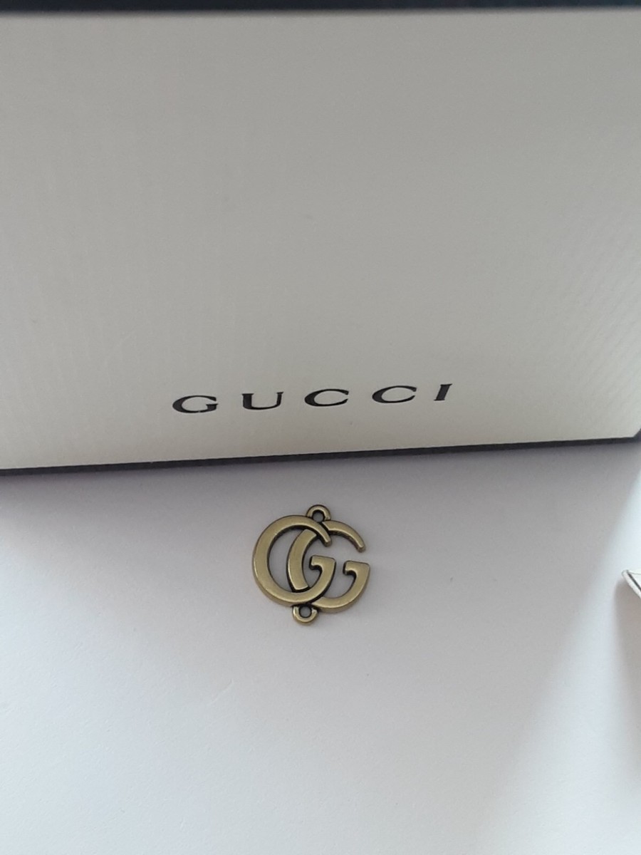 100% Gucci 1 pieces gold vintage emblem metal Logo gg 0,5 Inch | eBay