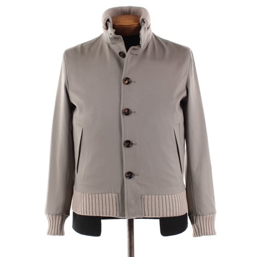 Kired Kiton NWT Ronde Wool Jacket w/ Removable Collar Size 46 (XS US) In Beige