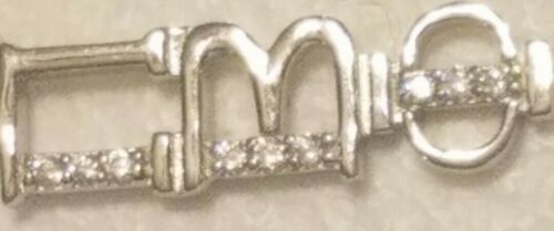 PI BETA PHI Sterling Silver Drop Letters Pendant CLEAR CHARM WITH CRYSTALS - Picture 3 of 3