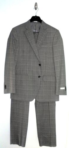 NWOT Men's 42R 42 Reg 36 Waist PETER MILLAR Flynn 2 Piece Suit Windowpane Plaid - Picture 1 of 20