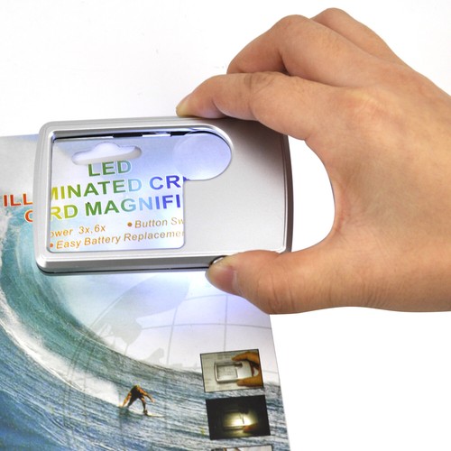 TRIXES Pocket Magnifying Glass NEW 3X 6X Quality Illuminated Double Magnifier - Picture 5 of 7