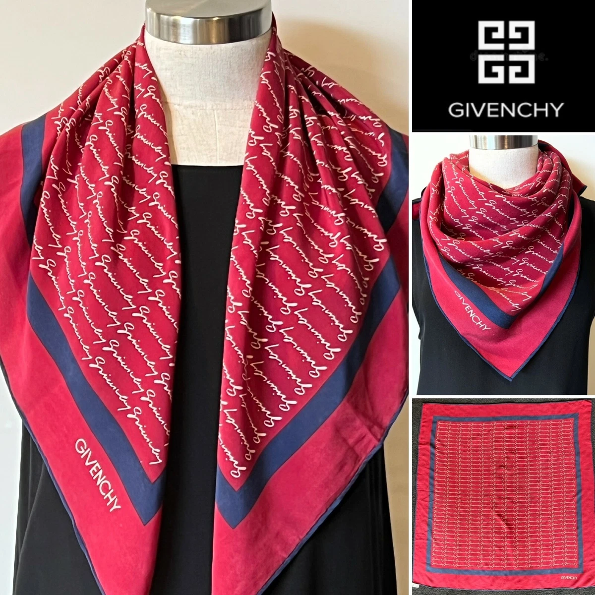 Navy cheap red scarf