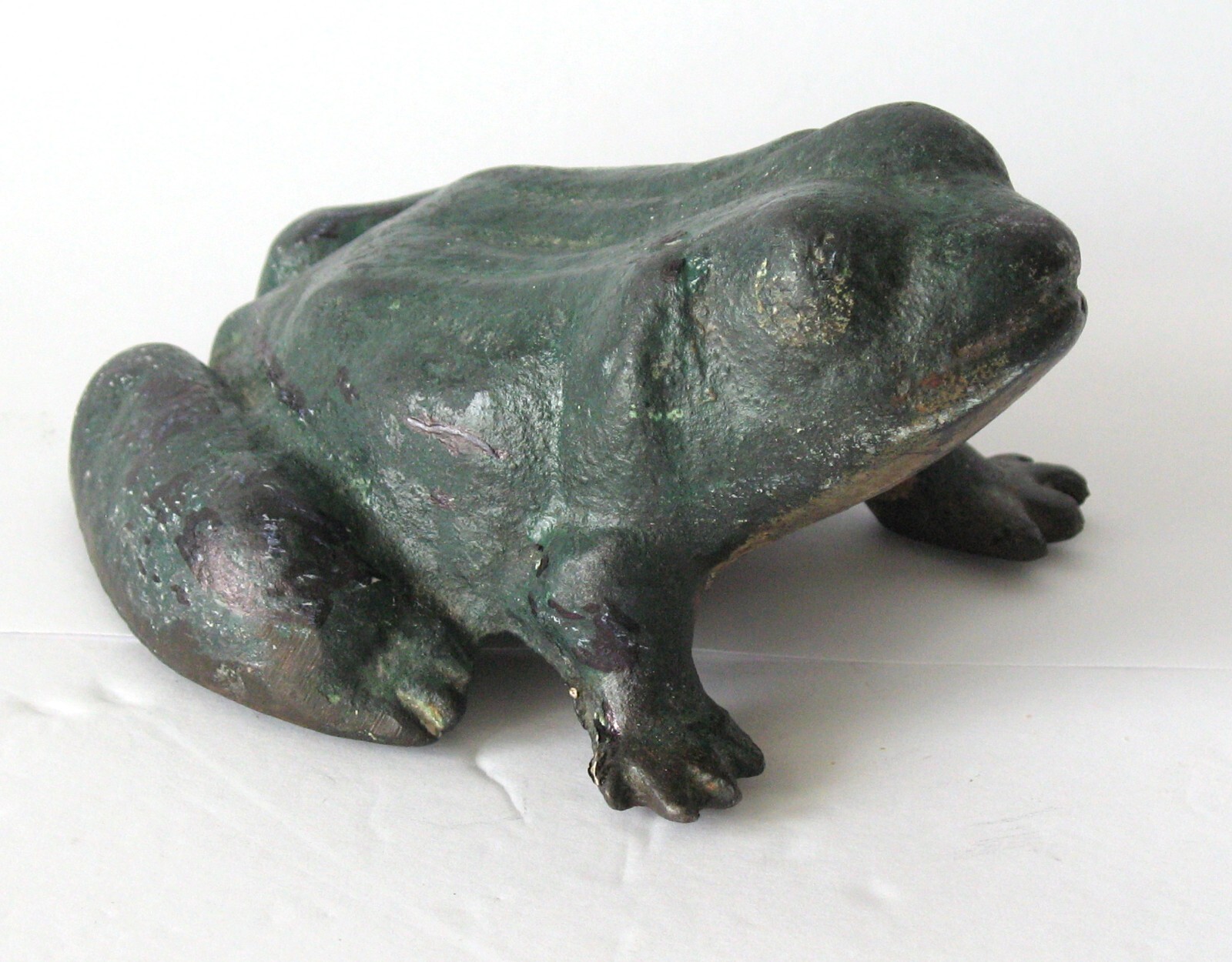 Vintage cast iron frog door stop folk art Americana rustic reptile