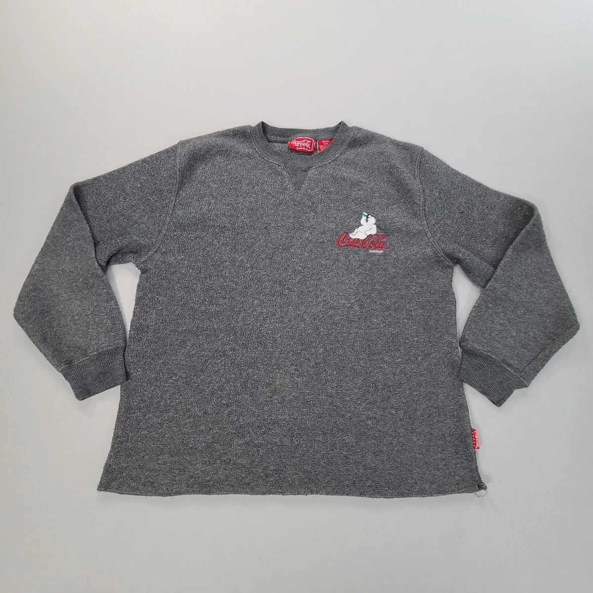 Coca Cola Sweater Womens Small Gray Drink Casual Long Sleeve Polar Bear Ladies