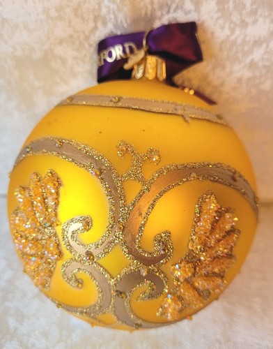 Waterford Holiday Heirlooms PAISLEY ICE BEAD Christmas Ornament 4” Yellow - Picture 3 of 7